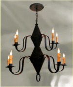 10 Arm Pennsylvania German Dual Tier Chandelier
